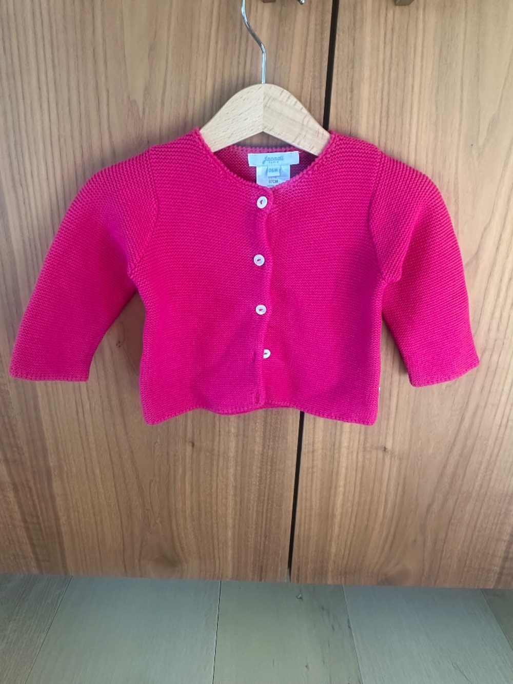 Jacadi Paris Raspberry Pink Baby Cardigan 6M / 67cm